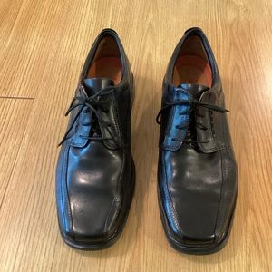 Clarks Unstructured men's black leather lace up bicycle toe oxford shoes sz 13W